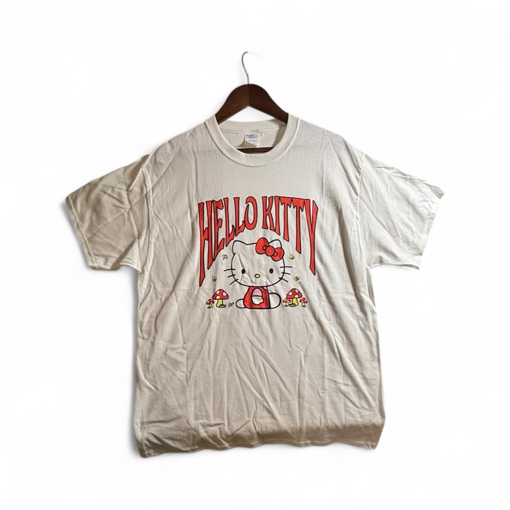 NWOT Port and Company Hello Kitty Graphic White Short Sleeve Tee Size Large
